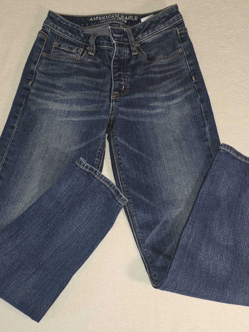 American Eagle Stretch Womens Size 2 regular button up distressed skinny